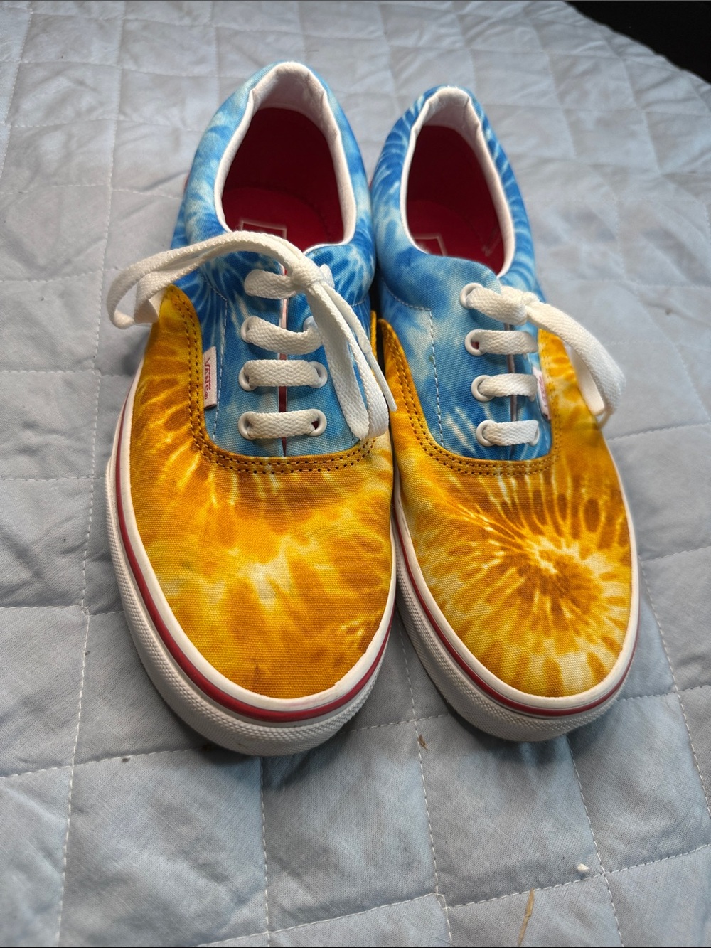 Vans Kids Tie-Dye Canvas Sneakers — Yellow & Blue